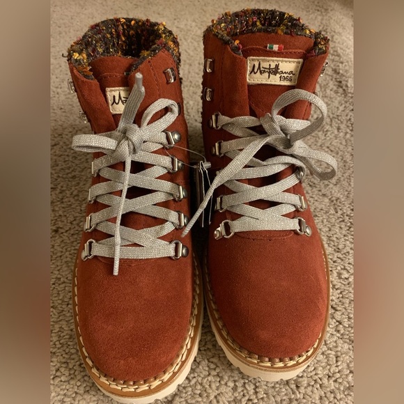 New Montelliana 1965 Maroon Boots NEW! 38/8 - Picture 2 of 4